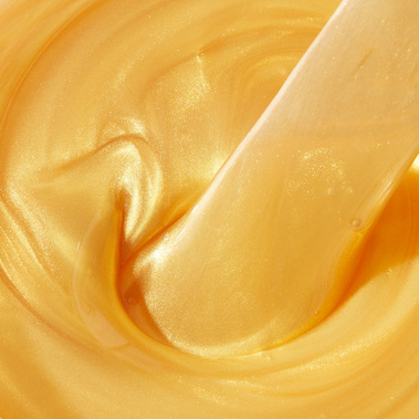 Beauty product photography swatch of gold molten hot wax