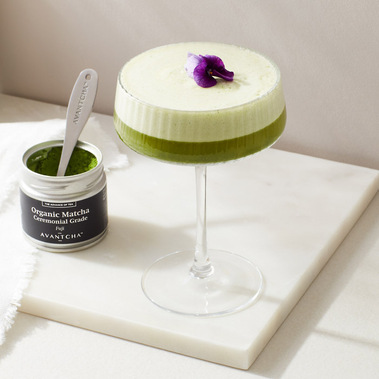 Matcha sour cocktail, food and drinks photography