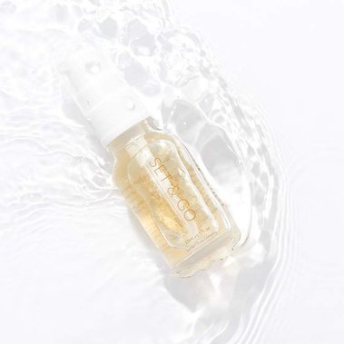 Setting lotion beauty product in water