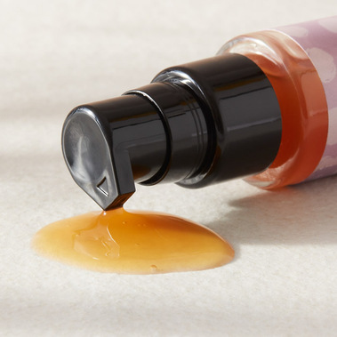 A swatch of hair care product dispensed from the bottle