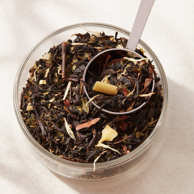 Luxury dried tea leaves with chocolate and mint