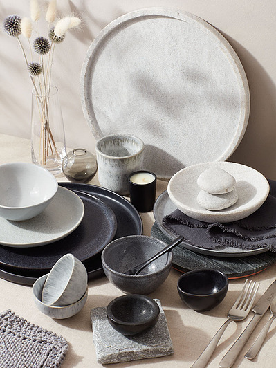 Grey props for product photography