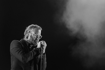 Matt Berninger, of The National, performing at Made In America Music Festival 2014