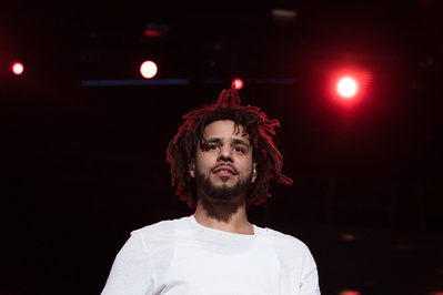 J. Cole performing at The Billboard Hot 100 Music Festival 2016