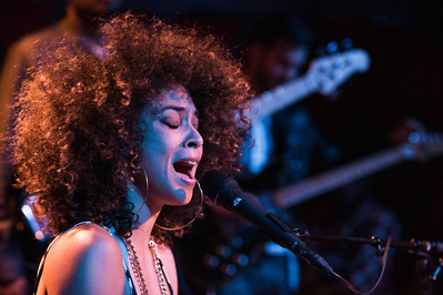 Kandace Springs performing at Rockwood Music Hall