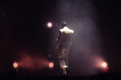 Leon Bridges performing at Forest Hills Stadium in Forest Hills, New York