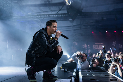 G-Eazy performing at the Pandora Holiday 2015 in New York City