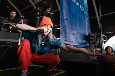 Billie Eilish performing at Gov Ball 2018 in NYC