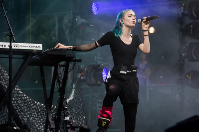Grimes performing at Made In America Music Festival 2014 in Philadelphia, PA