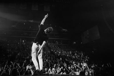 Dan Reynolds of Imagine Dragons performing at Barclays Center in Brooklyn, NY