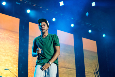 J. Cole performing at Made In America Music Festival 2014 in Philadelphia, PA
