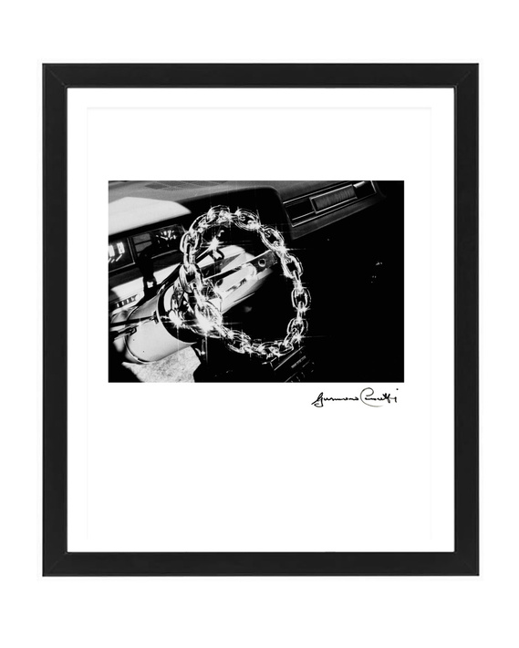 KLIQUE series by Gusmano Cesaretti
Original Prints from 1970's
Shop Vintage Lowrider Street Art / Graffiti Art Photographs. Chain Steering Wheel.
Los Angeles Art Gallery 